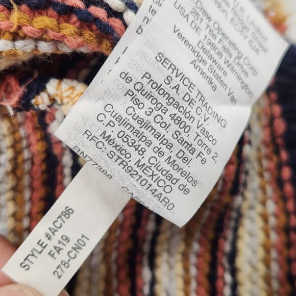 Madewell Arden V-Neck Crop Pullover Sweater Womens Small Multi Striped Knit - Picture 6 of 12